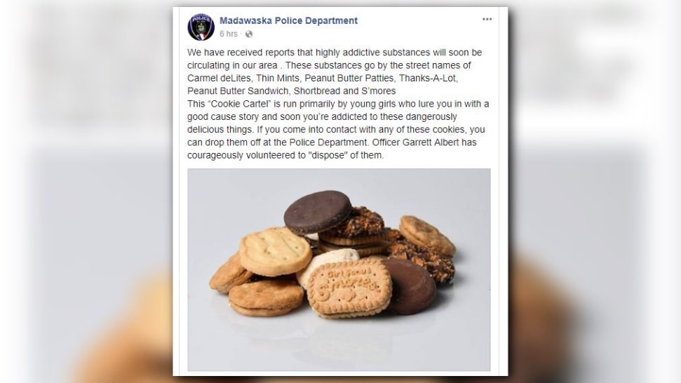 Police Department Post Hilarious Warning About Girl Scout Cookies